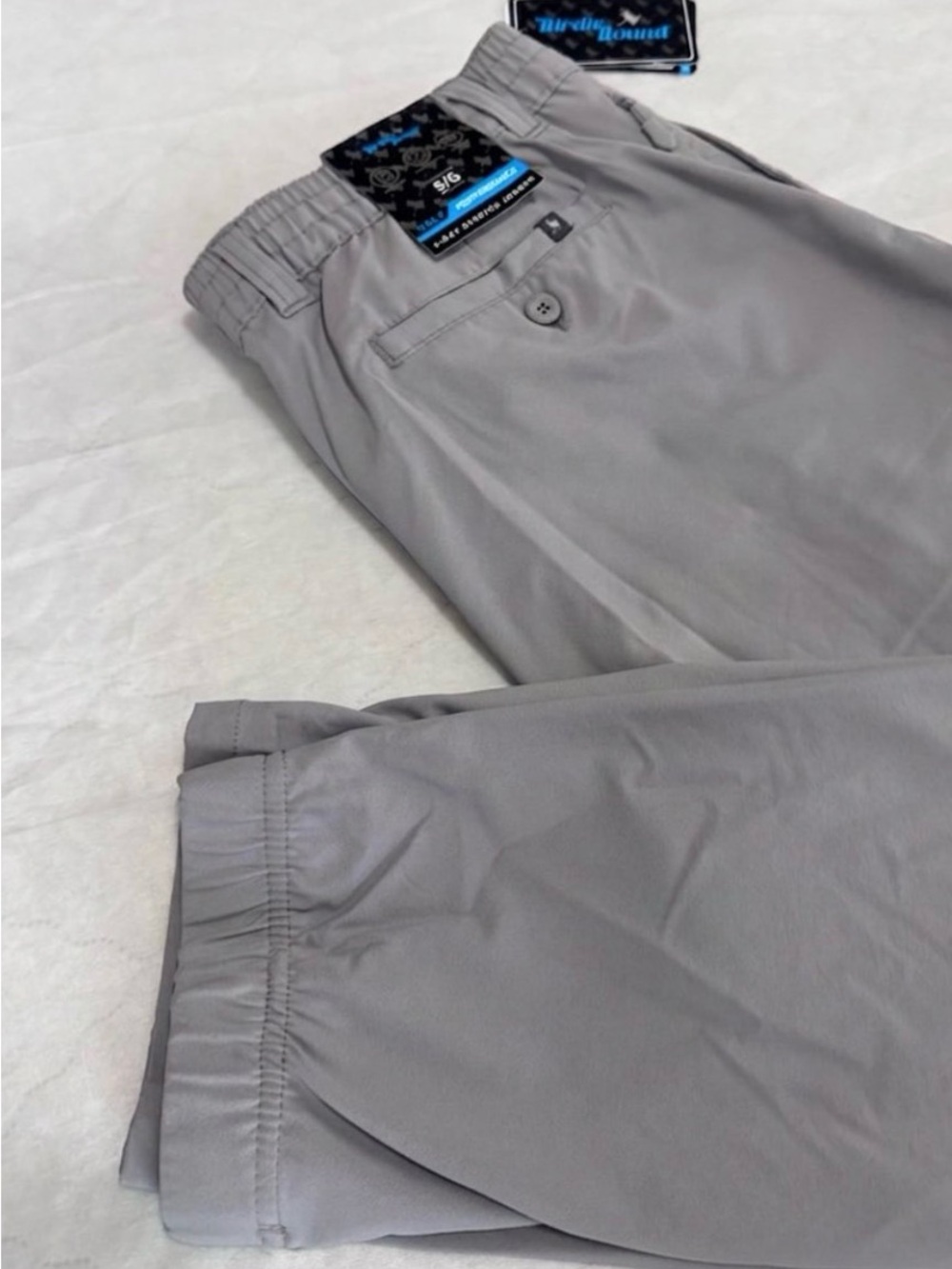 Men's Gray Elastic-Waist Casual Pants